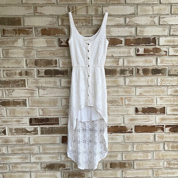 Jen’s Pirate Booty Maverick White Lace Sleeveless Hi Lo Dress Size Small - Picture 3 of 11